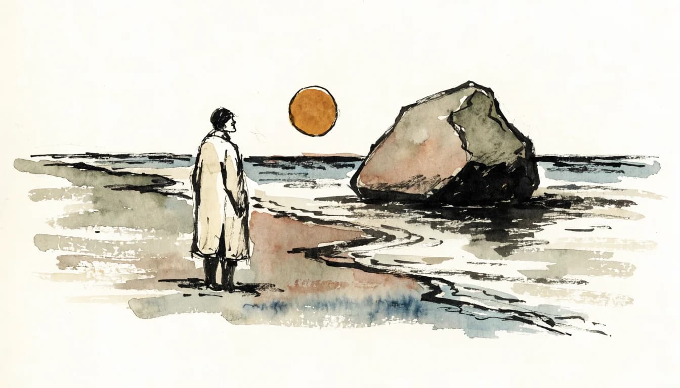 Ilustração editorial sobre Albert Camus