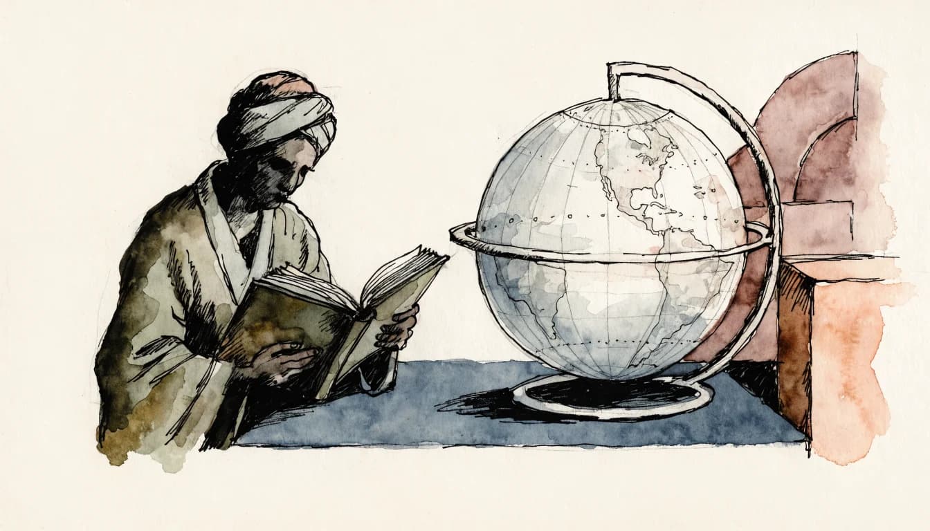 Ilustração editorial sobre Avicena (Ibn Sina)