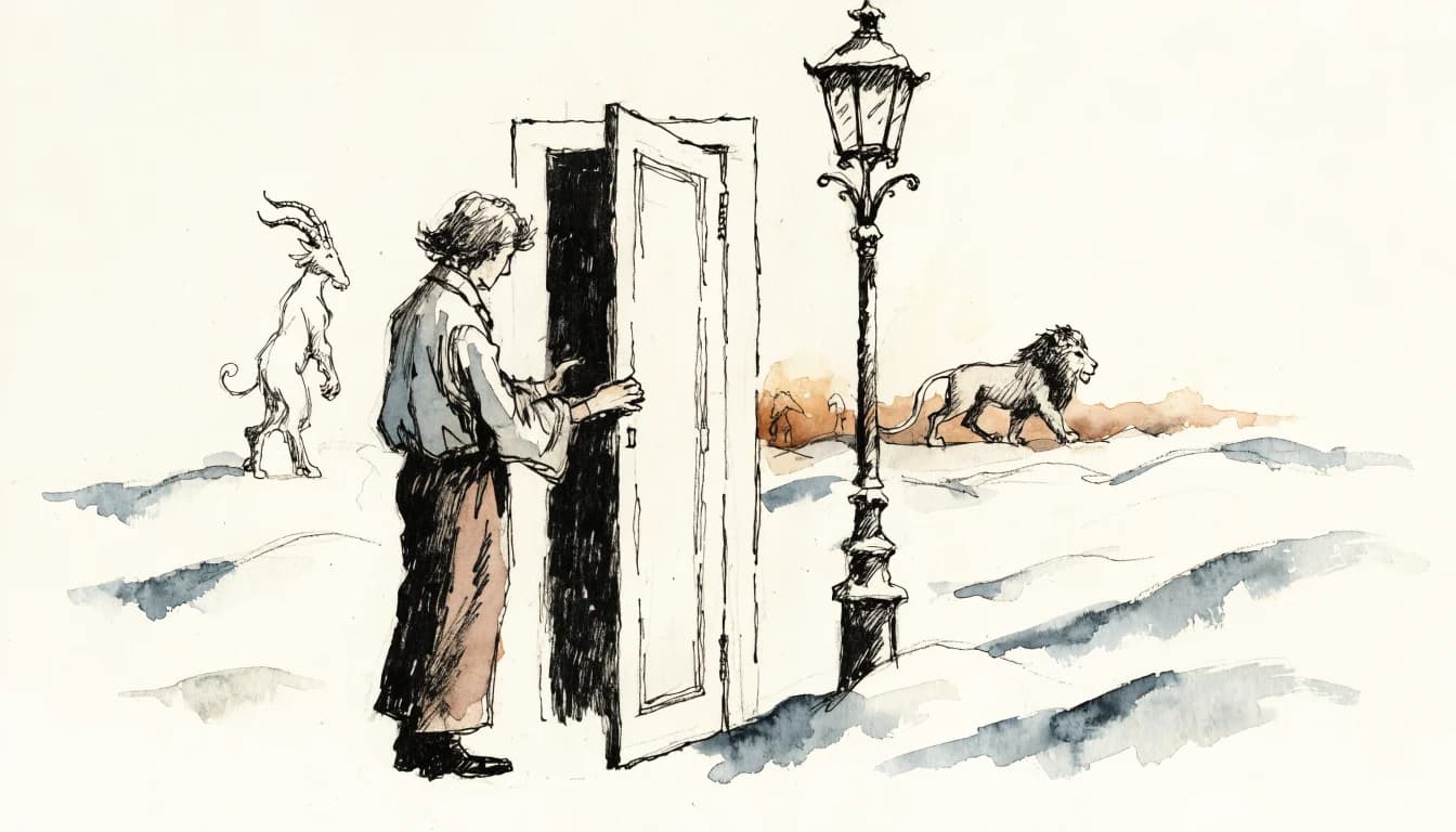 Ilustração editorial sobre C. S. Lewis