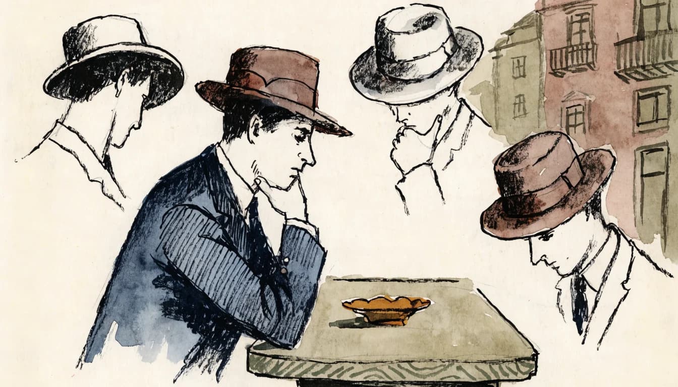 Ilustração de Fernando Pessoa, poeta português e criador de heterônimos