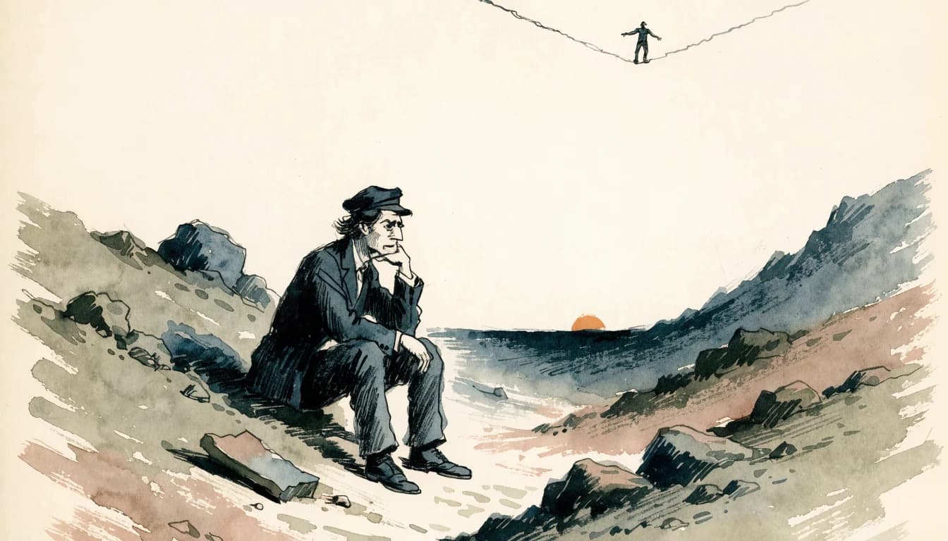 Ilustração editorial sobre Friedrich Nietzsche