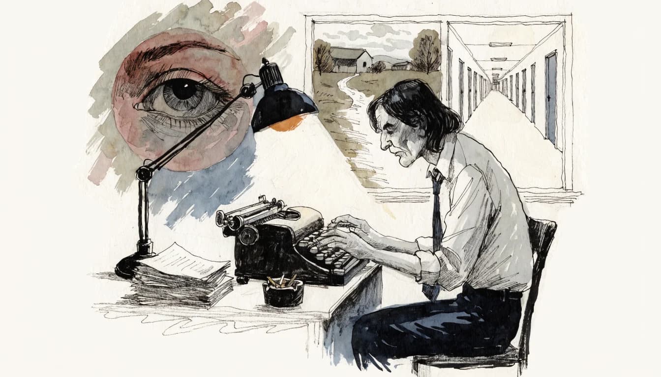 Ilustração editorial sobre George Orwell