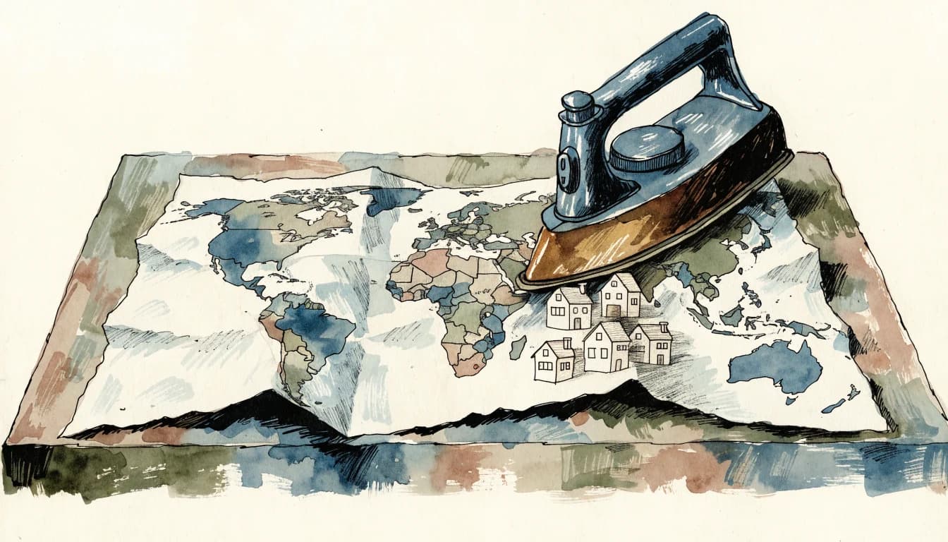 Ilustração editorial sobre 7 livros para entender o Globalismo