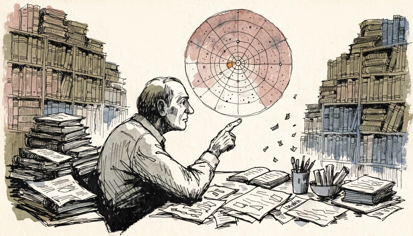 Ilustração editorial sobre Olavo de Carvalho