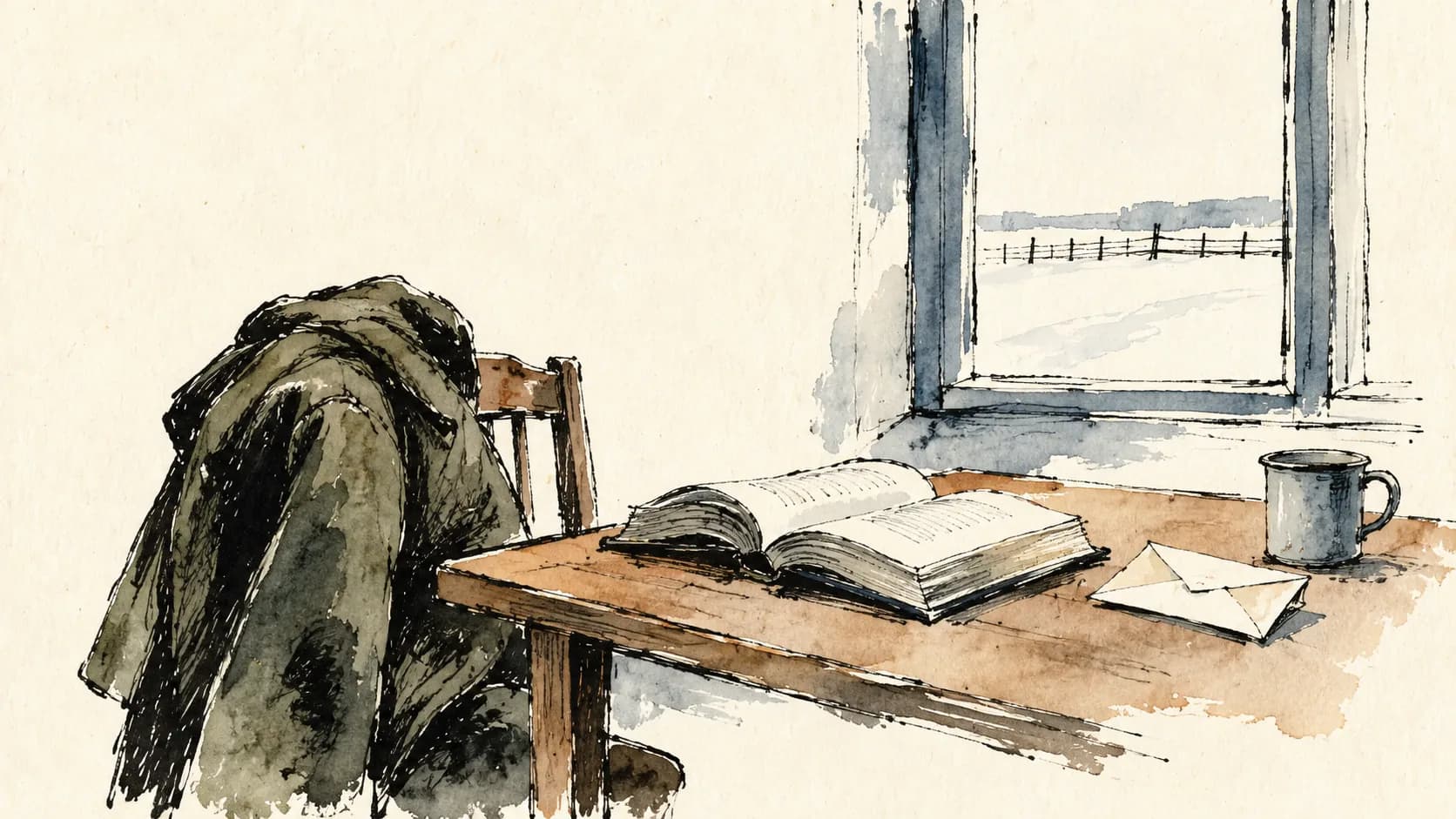 Livros e documentos sobre o Gulag em uma paisagem fria